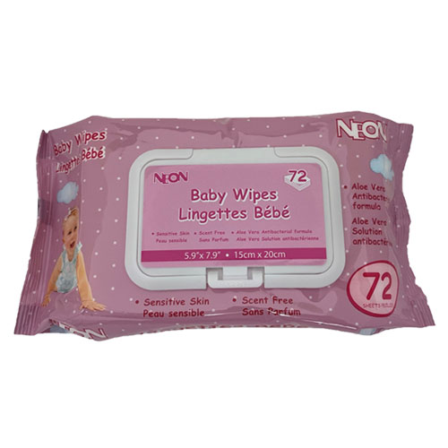BABY WIPES THICK &amp;FLUFFY PINK 72CT 24/C