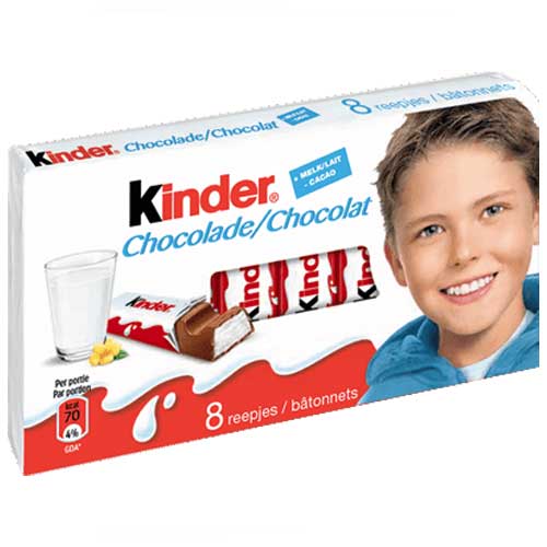 KINDER CHOCOLATE 8 BARS 100G 10/C